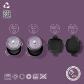 Lava Döküm 5X Trendy Serisi Döküm Demir Tencere Tava Çeyiz Seti  Mor thumbnail 2