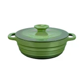 Lava Döküm Yuvarlak Tencere Döküm Demir Kapak Experience Serisi Çap(Ø)28cm  Yeşil thumbnail 1