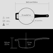 Lava Döküm Yuvarlak Sos Tenceresi Döküm Demir Yekpare Saplı Edition Serisi Çap(Ø16cm.  Siyah thumbnail 5