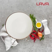 Lava Döküm Yuvarlak Servis Tabağı ve Kayın Servis Ahşabı. İç Sable Çap(Ø)21cm. - 6