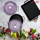 Lava Döküm 6X Trendy Serisi Döküm Demir Tencere Tava Çeyiz Seti  Mor thumbnail 8