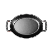 Lava Döküm Oval Sahan Döküm Demir Yekpare Çift Kulplu Ölçü 27x20cm.  Kırmızı - 3