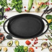 Lava Döküm Oval Sahan Döküm Demir Yekpare Çift Kulplu Ölçü 21x14cm. thumbnail 5