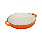 Lava Döküm Yuvarlak Rosto ve Fırın Tepsisi Edition Serisi Döküm Demir Yekpare Çift Kulplu Çap(Ø)30cm.  Turuncu - 2