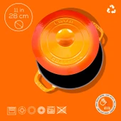 Lava Döküm Yuvarlak Tencere Döküm Demir Kapak Experience Serisi Çap(Ø)28cm  Yeşil thumbnail 8