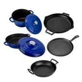 Lava Döküm 5x Trendy Serisi 8 Parça Tencere & Tava Seti  Mavi thumbnail 3