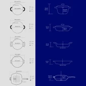 Lava Döküm 5X New Heritage Serisi Döküm Demir Tencere & Tava Seti  Mavi thumbnail 4