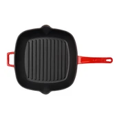 Lava Döküm Kare Izgara Tava Döküm Demir Yekpare Saplı Ölçü 26x26cm.  Kırmızı - 2