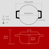 Lava Döküm Yuvarlak Tencere. Trendy Çap(Ø) 14cm.  Kırmızı thumbnail 4