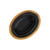 Lava Döküm Oval Döner, Kebap Tabağı Kayın Servis Ahşabı. Ölçü 28x20cm. - 3