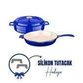 Lava Döküm 2X Edition Serisi Özel Koleksiyon Döküm Demir Tencere & Tava Seti Mavi - 1