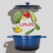 Lava Döküm Yuvarlak Tencere Döküm Demir Yekpare Kulplu Edition Serisi Çap(Ø)20cm.  Mavi - 7