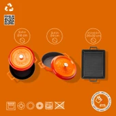 Lava Döküm 6X Trendy Serisi Döküm Demir Tencere Tava Çeyiz Seti  Turuncu thumbnail 5