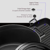 Lava Döküm Trendy 4 Parça Tencere Tava Seti  Siyah thumbnail 6