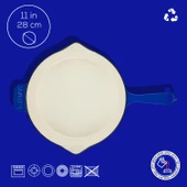 Lava Döküm Yuvarlak Kızartma Tavası Döküm Demir Yekpare Saplı Edition Serisi Çap(Ø)28cm.  Mavi - 4