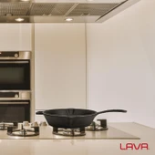 Lava Döküm Yuvarlak Kızartma Tavası Döküm Demir Yekpare Saplı. Çap(Ø)24cm thumbnail 7