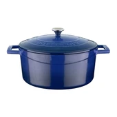 Lava Döküm Yuvarlak Tencere. Folk Çap(Ø)24cm.  Mavi thumbnail 1