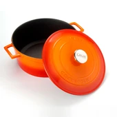 Lava Döküm Yuvarlak Tencere. Folk Çap(Ø)28cm.  Turuncu - 2