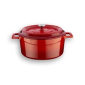 Lava Döküm Trendy Serisi Yuvarlak Derin ve Sığ 5 Parça Tencere Tava Çeyiz Seti  Kırmızı thumbnail 3