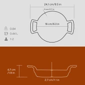 Lava Döküm Yuvarlak Sahan Döküm Demir Yekpare Çift Kulplu Çap(Ø)16cm.  Turuncu thumbnail 5