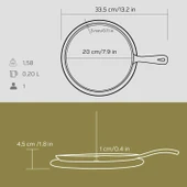 Lava Döküm Yuvarlak Pizza Krep Pankek Tavası Döküm Demir Yekpare Saplı Kayın Servis Ahşabı Çap(Ø)20cm. thumbnail 5