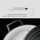 Lava Döküm Yuvarlak Tencere Döküm Demir Yekpare Kulplu Edition Serisi Çap(Ø)28cm.  Siyah thumbnail 6