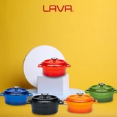 Lava Döküm Yuvarlak Tencere. Trendy Çap(Ø) 14cm.  Kırmızı thumbnail 6