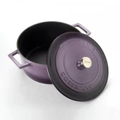 Lava Döküm Yuvarlak Tencere. Folk Çap(Ø)24cm.  Mor thumbnail 2
