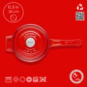 Lava Döküm Yuvarlak Sos Tenceresi Döküm Demir Yekpare Saplı Edition Serisi Çap(Ø16cm.  Kırmızı thumbnail 4