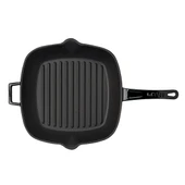 Lava Döküm Kare Izgara Tava Döküm Demir Yekpare Saplı Ölçü 26x26cm.  Siyah thumbnail 3