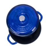 Lava Döküm Yuvarlak Tencere Döküm Demir Kapak New Heritage Serisi Çap(Ø)26cm.  Mavi thumbnail 3