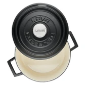 Lava Döküm Yuvarlak Tencere Döküm Demir Yekpare Kulplu Edition Serisi Çap(Ø)24cm.  Siyah thumbnail 3