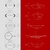 Lava Döküm 5x Trendy Serisi 8 Parça Tencere & Tava Seti  Kırmızı thumbnail 6