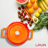 Lava Döküm Yuvarlak Tencere. Trendy Çap(Ø) 16cm.  Turuncu thumbnail 6