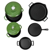 Lava Döküm 5x Trendy Serisi 8 Parça Tencere & Tava Seti  Yeşil thumbnail 4
