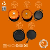 Lava Döküm 5x Trendy Serisi 8 Parça Tencere & Tava Seti  Turuncu thumbnail 5