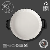 Lava Döküm Yuvarlak Rosto ve Fırın Tepsisi Edition Serisi Döküm Demir Yekpare Çift Kulplu Çap(Ø)30cm.  Siyah - 4