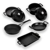 Lava Döküm 5x Trendy Serisi 8 Parça Tencere & Tava Seti  Siyah thumbnail 2