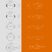 Lava Döküm 5X New Heritage Serisi Döküm Demir Tencere & Tava Seti  Turuncu thumbnail 4