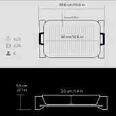 Lava Döküm Dikdörtgen Izgara Tavası Kayın Servis Ahşabı Döküm Demir Yekpare Çift Kulplu Ölçü 26x32cm. thumbnail 5