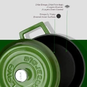 Lava Döküm Yuvarlak Tencere. Trendy Çap(Ø) 18cm.  Yeşil thumbnail 5