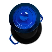 Lava Döküm Yuvarlak Tencere Döküm Demir Kapak Experience Serisi Çap(Ø)28cm  Mavi thumbnail 3