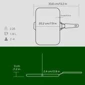 Lava Döküm Dikdörtgen Sığ Izgara Tavası Silikon Tel Saplı Ölçü 21x36cm.  Yeşil thumbnail 8