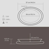 Lava Döküm Oval Döner, Kebap Tabağı Kayın Servis Ahşabı. Ölçü 32x23cm. - 5