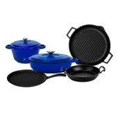 Lava Döküm 5x Trendy Serisi 8 Parça Tencere & Tava Seti  Mavi thumbnail 2