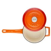 Lava Döküm Yuvarlak Sos Tenceresi Döküm Demir Yekpare Saplı Edition Serisi Çap(Ø16cm.  Turuncu thumbnail 3