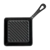 Lava Döküm Mini Kare Izgara Tava Döküm Demir Yekpare Saplı Ölçü 16x16cm. thumbnail 3