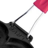 Lava Döküm Sığ Izgara Tavası Love Serisi Silikon Tel Saplı Ölçü 22x23cm.  Pembe thumbnail 3