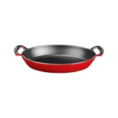 Lava Döküm Oval Sahan Döküm Demir Yekpare Çift Kulplu Ölçü 23x17cm.  Kırmızı thumbnail 1