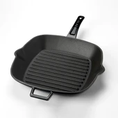 Lava Döküm Kare Izgara Tava Döküm Demir Yekpare Saplı Ölçü 26x26cm.  Siyah thumbnail 2